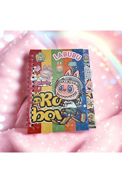 The Cloudish Shop Autocolant Labubu spiralat cu 9 coli, 12 coli, copertă cu h...