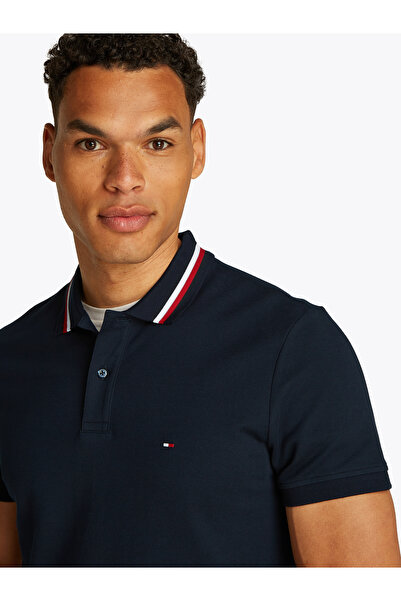 Tommy Hilfiger Men Desert Sky Regular Fit Signature Collar Polo T-Shirt