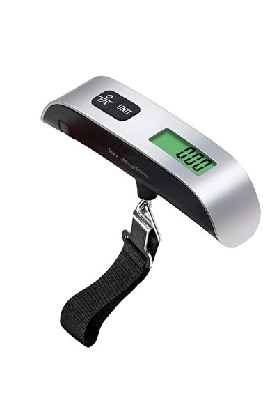 DEEBCO Cântar pentru bagaje, Vaxiuja, portabil, LCD, digital, 50 kg, argintiu/negru