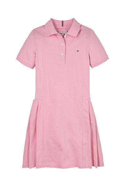 Tommy Hilfiger Girls Pink Sugar Short Sleeve Pleated Polo Dress