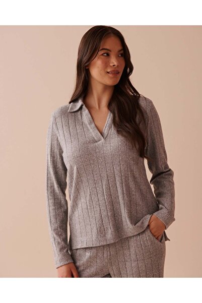 La Vie en Rose Ribbed Long Sleeve Shirt