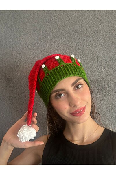 Gönülden Tasarım Hand Knitted Christmas Beanie Hat