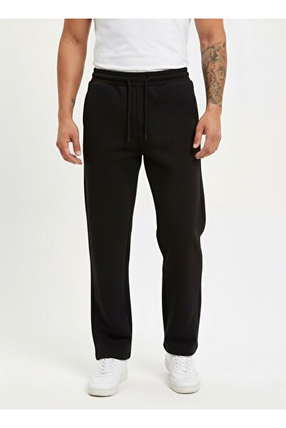 JACK CAPRİO بنطلون رياضي رجالي فضفاض بثلاثة خيوط، مبطن بالقطن من الداخل، يحاف...