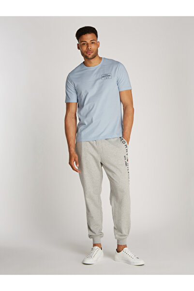 Tommy Hilfiger Men Breezy Blue Monotype Printed Label T-Shirt