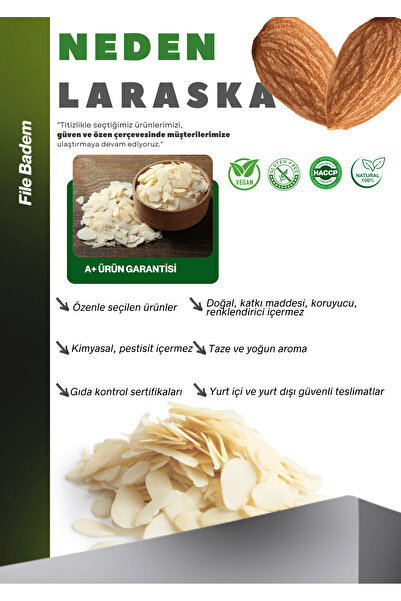 Laraska File Badem 500g Almond Flakes Taze Yeni Mahsül