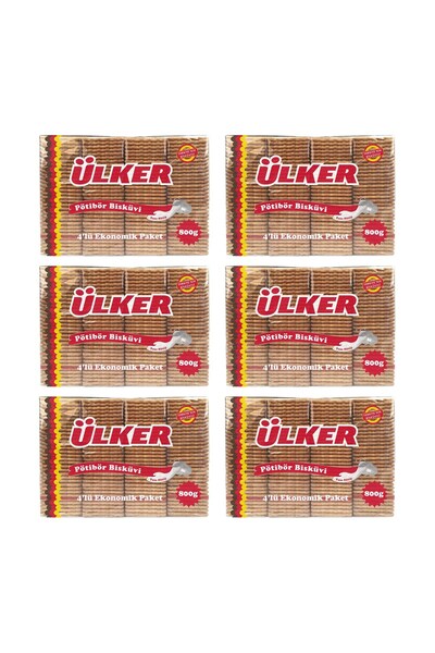Ülker Pötibör Bisküvi 800 Gr x 6 Adet