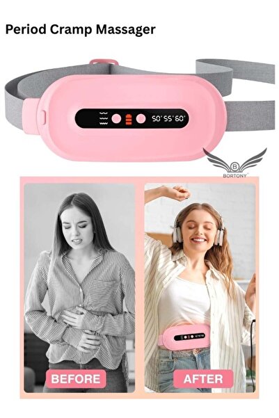 TERRION وسادة تدفئة محمولة لاسلكية لتقلصات الدورة الشهرية مع 3 مستويات حرارة و3 أوضاع تدليك