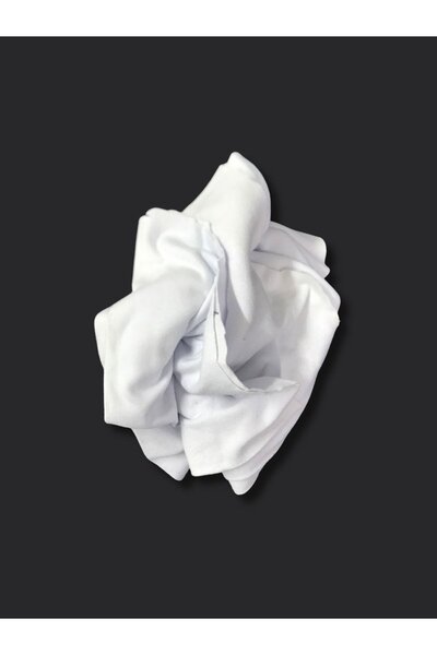 Yiğit Kumaş White Light-Colored Interlock Fabric with Narrow Weft, Piece 250X70 cm (Lightly Dirty)