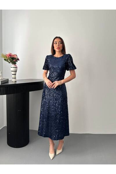 Lady Pixie فستان نسائي متوسط الطول مزين بالترتر