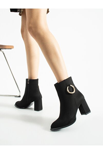 ALEMDAR AYAKKABI FUGA Siyah Süet Toka Detaylı Kadın Bot
