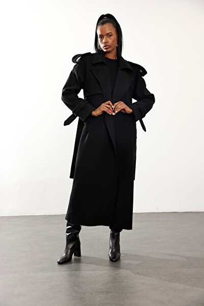 5in1Canpolat Black Cashmere Coat 1614