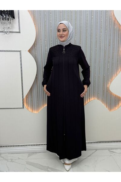 QUAWEAR Φορέα με λαιμόκοψη με πλαϊνές τσέπες και λεπτομέρεια από δαντέλα με φερμουάρ