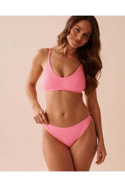 La Vie en Rose FIZZY PINK Textured Bralette Bikini Top