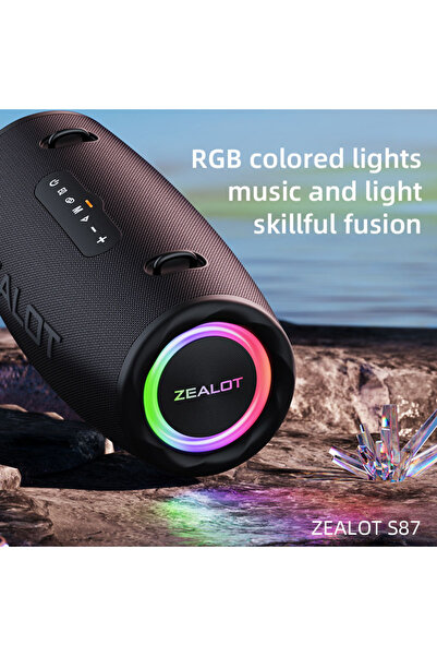 zealot S87 Bluetooth Speaker 80W Portable Stereo Deep Bass IPX6 Waterproof Built-in Power Bank
