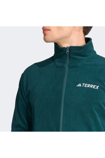 adidas Multi Essentials Full Zip Fleece Erkek Yeşil Yürüyüş Polar