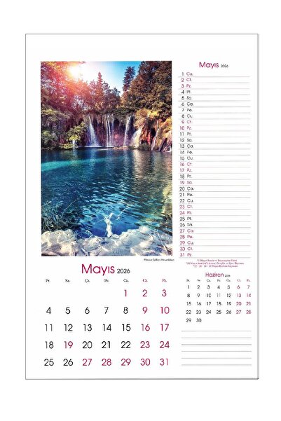 KESKİN COLOR 2026 Duvar Takvimi Spiralli 12 Yaprak 31x43cm