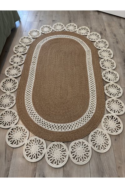MaVaux Marguerite Özel Tasarım Hasır Jüt Kilim – Koridor, Antre ve Salon Halısı Yolluk