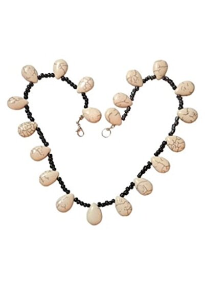 OEM Colier briolete din magnezit cu mărgele de nisip, 24 cm