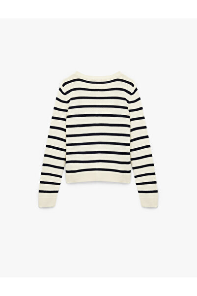 Koton Довгорукава кофта з ґудзиками, велосипедним коміром і смужками