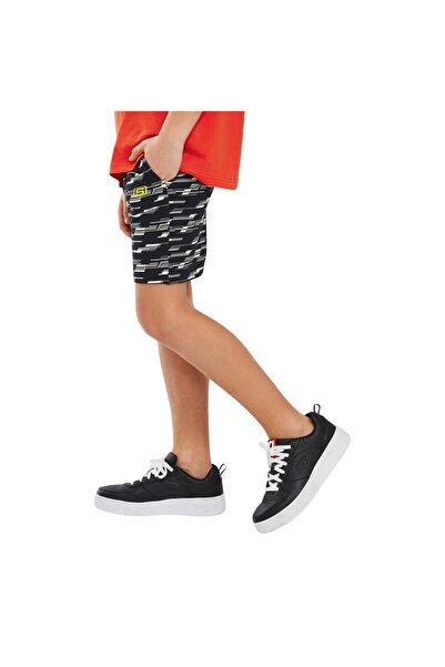 SKECHERS Lightweight Fleece Two Yarn B 5 Inch Short Big Boy Black Shorts Sk241120-001