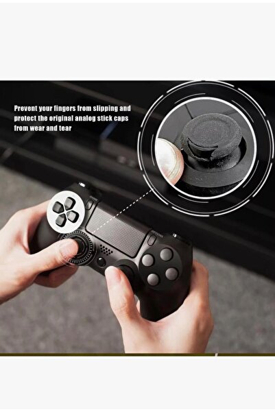 CRK TECH Ps5 Dualsense Xbox Ps4 Ps3 4 Çift Tırtıklı Analog Başlığı Beyaz Ultra Incelik