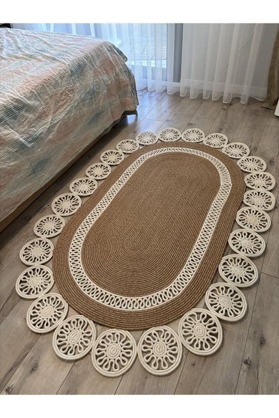 MaVaux Marguerite Özel Tasarım Hasır Jüt Kilim – Koridor, Antre ve Salon Halısı Yolluk