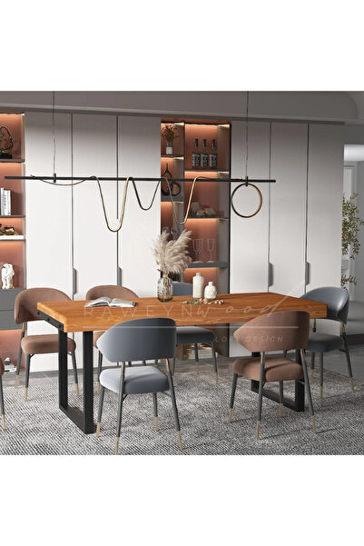 raweyn Ribes Doğal Ahşap Yemek Masası - 70x150