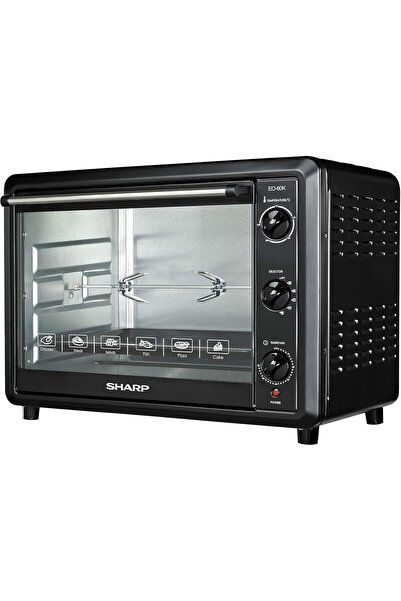 Sharp Double-Glass Electric Oven 60L 2000W with Grill and Convection, EO-60NK-3, Black