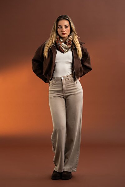 roibyardaözmen Faux Suede, Bomber Jacket - Acı Brown