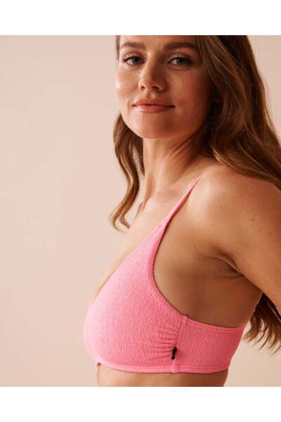 La Vie en Rose FIZZY PINK Textured Bralette Bikini Top