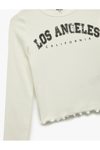 Koton Cotton Long Sleeve Crew Neck Printed T-Shirt