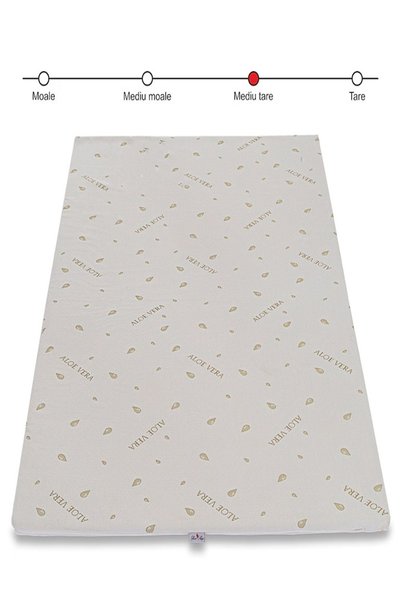 BEST SLEEP Topper Saltea H7 cm spuma poliuretanica, 150X200 cm, husa Aloe Vera Detasabila