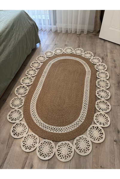 MaVaux Marguerite Özel Tasarım Hasır Jüt Kilim – Koridor, Antre ve Salon Halısı Yolluk