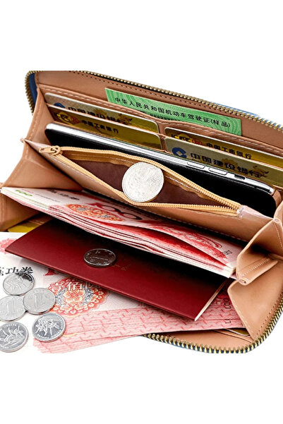 OEM Women's Wallet with Pattern, Purse Type, PU Leather, Large Capacity, Card and Coin Holder, Red