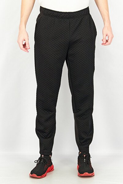unipro Men Tapered Fit Quilted Sweatpants, Black