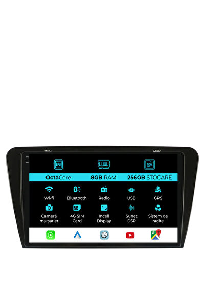 NavStore Navigatie Dedicata Skoda Octavia 3 (2013-2018), 10Inch, 8Gb Ram, 256...