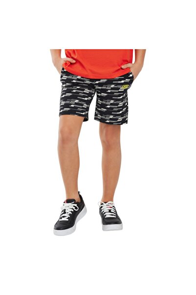 SKECHERS Lightweight Fleece Two Yarn B 5 Inch Short Big Boy Black Shorts Sk241120-001