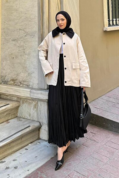 lamelif Πέτρα παρκά με λεπτομέρεια στο γιακά