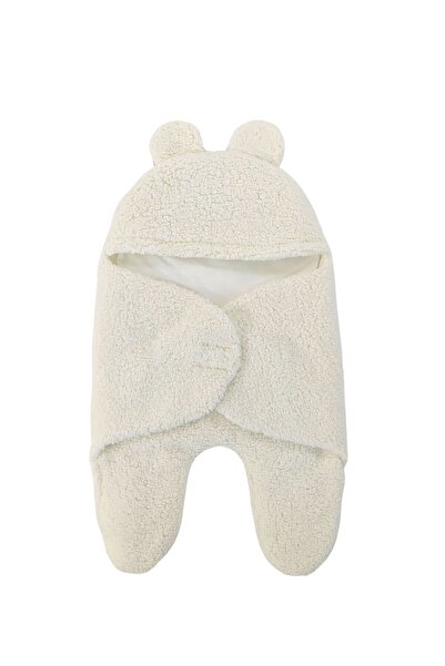 Tomuycuk 0-6 Months Fiber-Eared Plush Baby Swaddle Welsoft Fabric Newborn Sleeping Bag