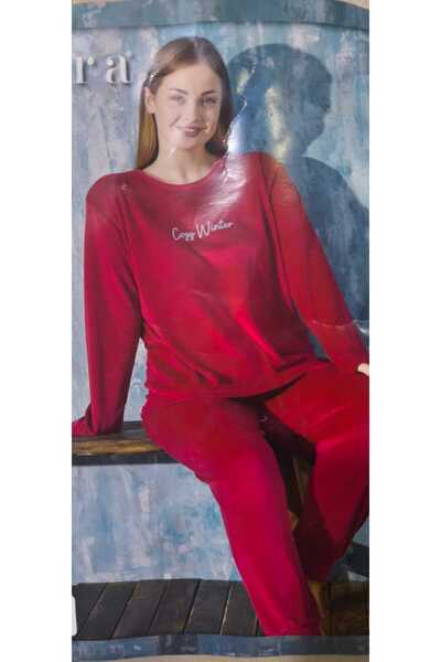 Mihra Stil Mihra 13212-1 Women's Winter Velvet Pajama Set