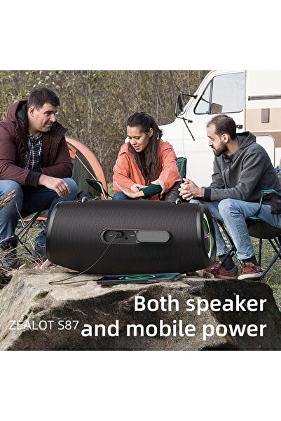 zealot S87 Bluetooth Speaker 80W Portable Stereo Deep Bass IPX6 Waterproof Built-in Power Bank