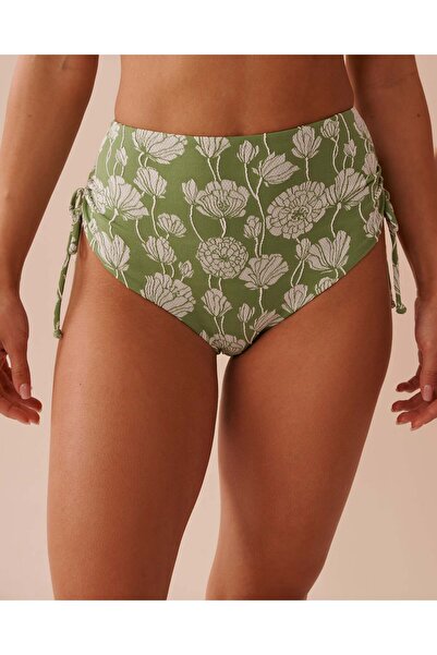 La Vie en Rose POPPY FIELD Jacquard Side Tie High Waist Bikini Bottom