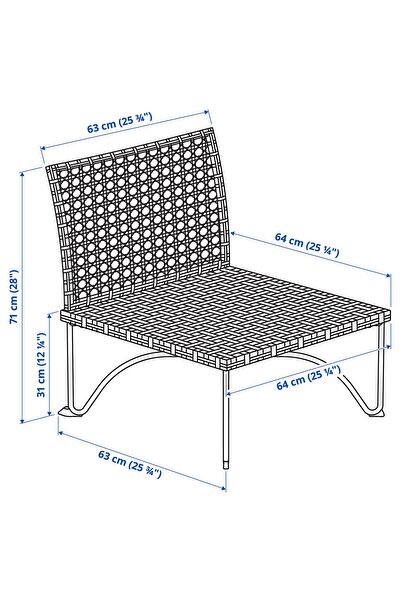 IKEA One-seat section For outdoor, dark grey-brown