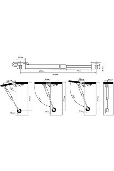 Jormftte Set of 4 gas shock absorbers, Jormftte, Zinc alloy/ABS, Silver