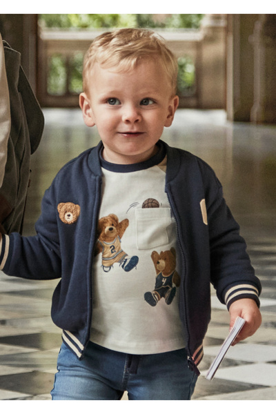 MAYORAL تي شيرت بأكمام طويلة للأطفال من عمر 1-4 سنوات - بني