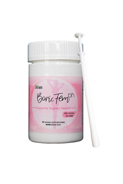 N more بوريك فيم - تحاميل مهبلية بحمض البوريك مع أداة تطبيق قابلة لإعادة الاستخدام
