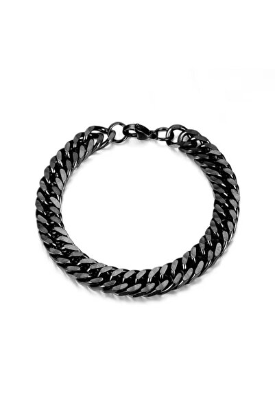 Siya Silver Non-Tarnish Steel Knitted Cuban Chain Men's Bracelet - 21 cm