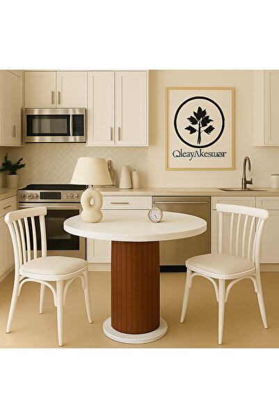 Arvessohome Güneş Model 90 Çaplı 75 cm yükseklikli (36mm KALIN KENARLI) (SANDALYE YOK) Yuvarlak YemekMasası