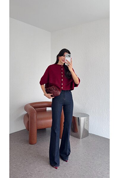 HAZELANNA Rins Yıkama Koyu İspanyol Jean