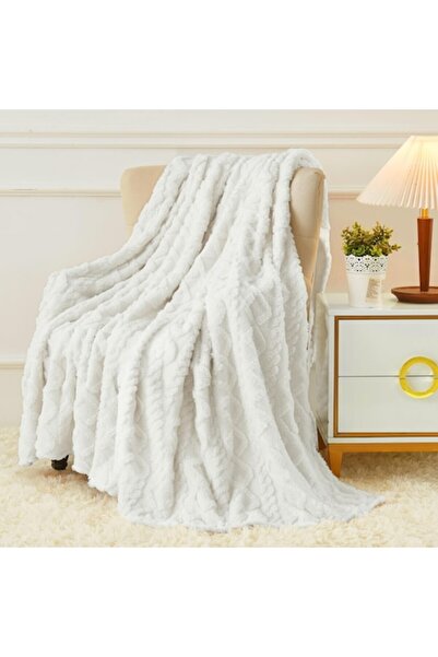 LYCENXI Blanket, 127x152 cm, White, Fleece